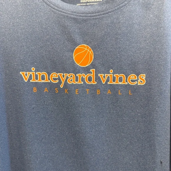 Vineyard Vines Kids Blue Basketball Long Sleeve Tee - Picture 2 of 5